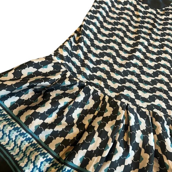 Cotelac Fun Print Fit N Flare Dress Sleeveless Shift Satin Bohemian Size 6 Women - Picture 5 of 12